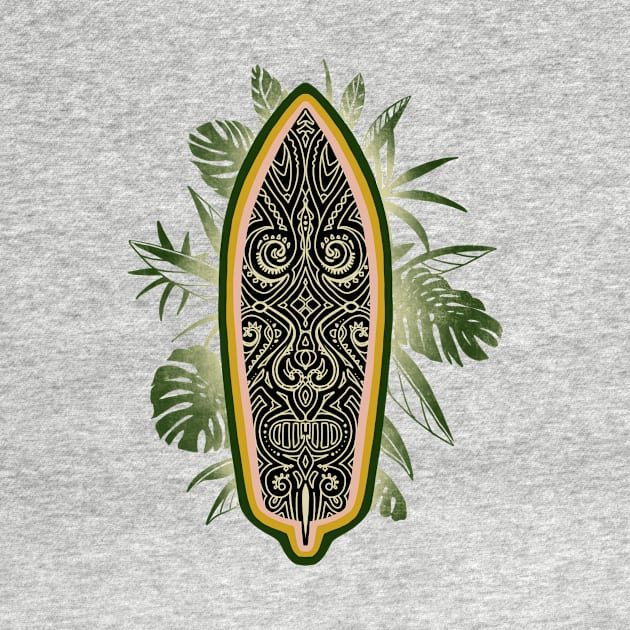 Surfboard with designs by Wildbasile 